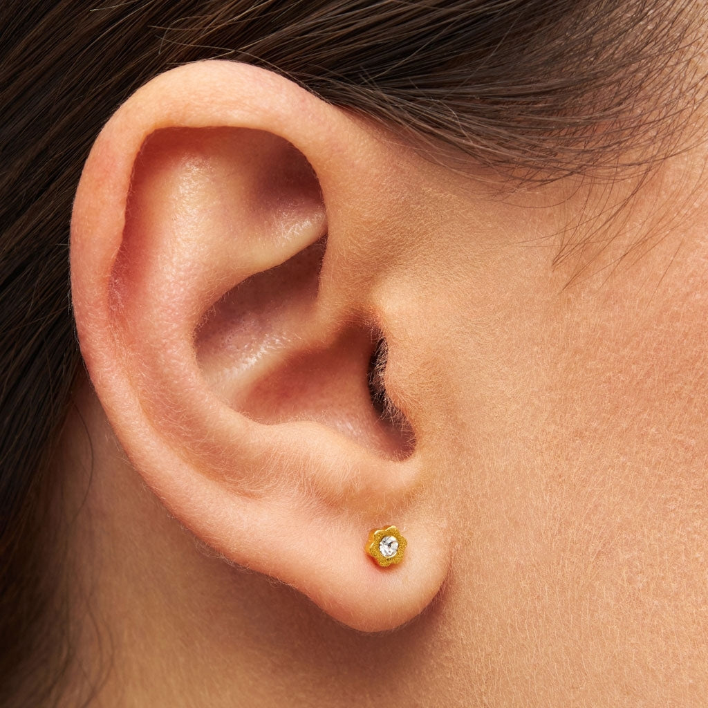 LULU Copenhagen Blomst ørering 1 stk Ear stud, 1 pcs Hvid