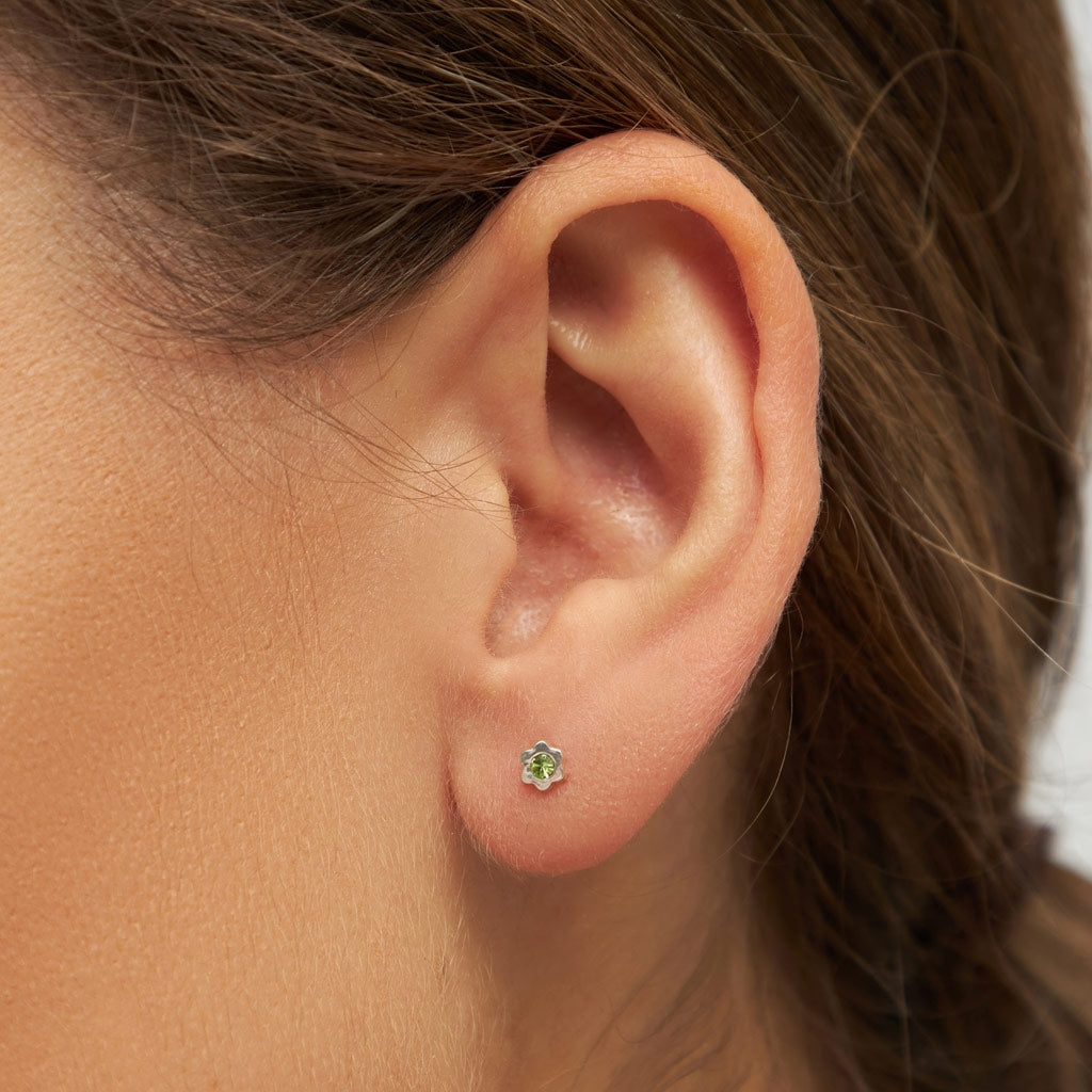 LULU Copenhagen Blomst Shiny ørering 1 stk Ear stud, 1 pcs Lysegrøn