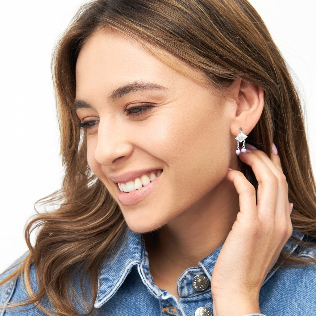 LULU Copenhagen Boheme Purple ørering 1 stk forsølvet Ear stud, 1 pcs Lilla