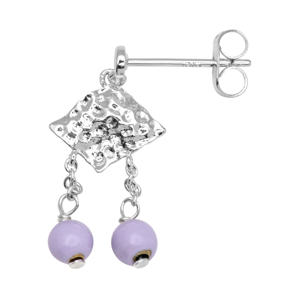 LULU Copenhagen Boheme Purple ørering 1 stk forsølvet Ear stud, 1 pcs Lilla