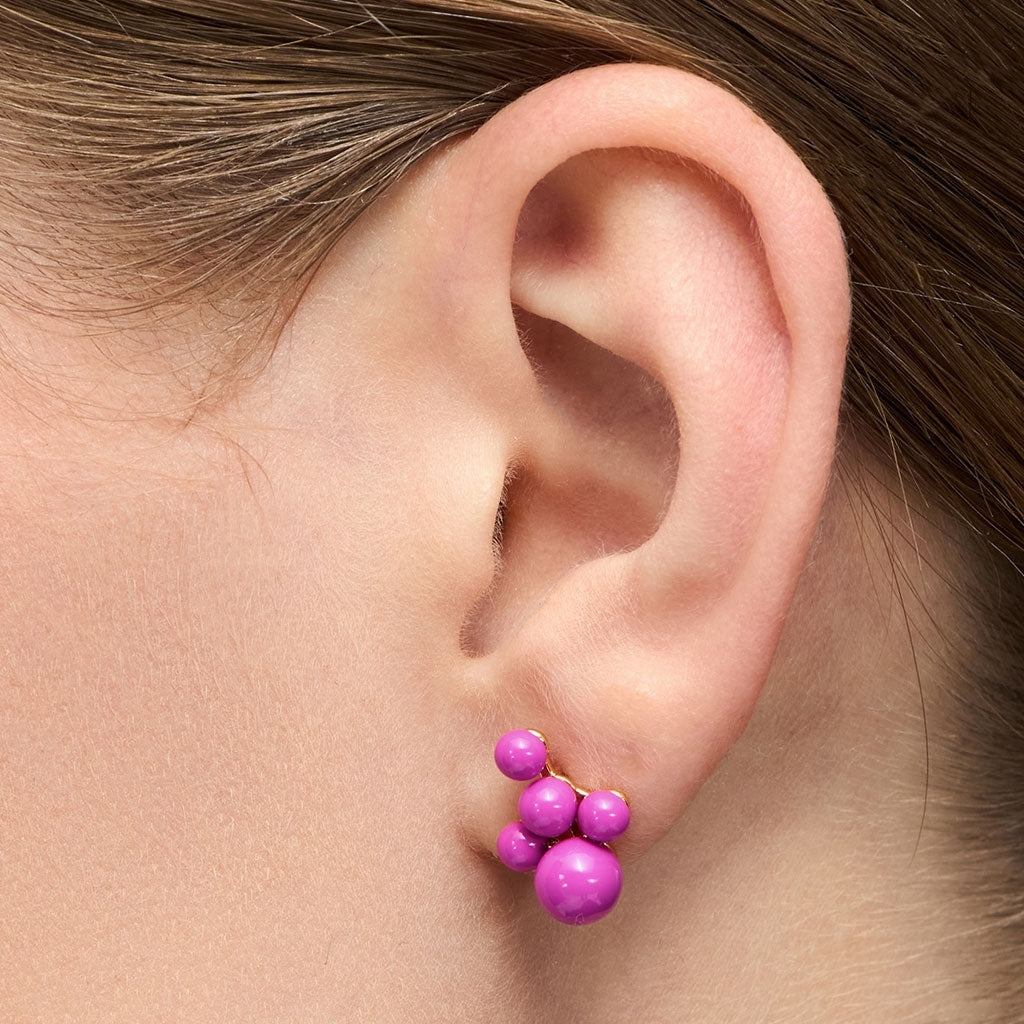 LULU Copenhagen Bouquet Cloud ørering 1 stk Ear stud, 1 pcs Electric Fuchsia Pink