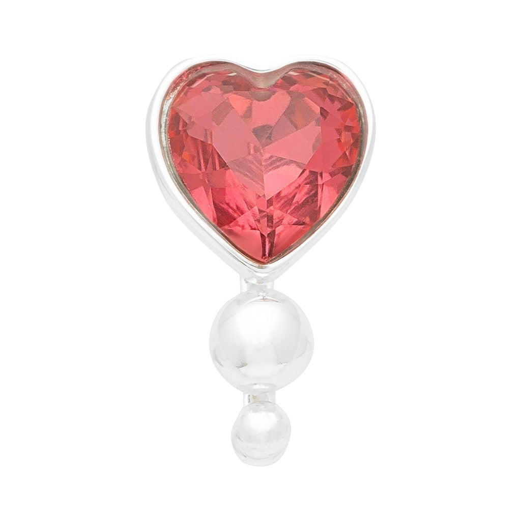 LULU Copenhagen Bouquet Crystal Heart ørering 1 stk Ear stud, 1 pcs Silver Plated