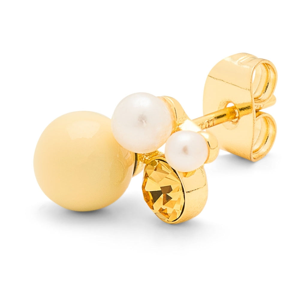 LULU Copenhagen Bouquet Lemon ørering 1 stk Ear stud, 1 pcs Forgyldt