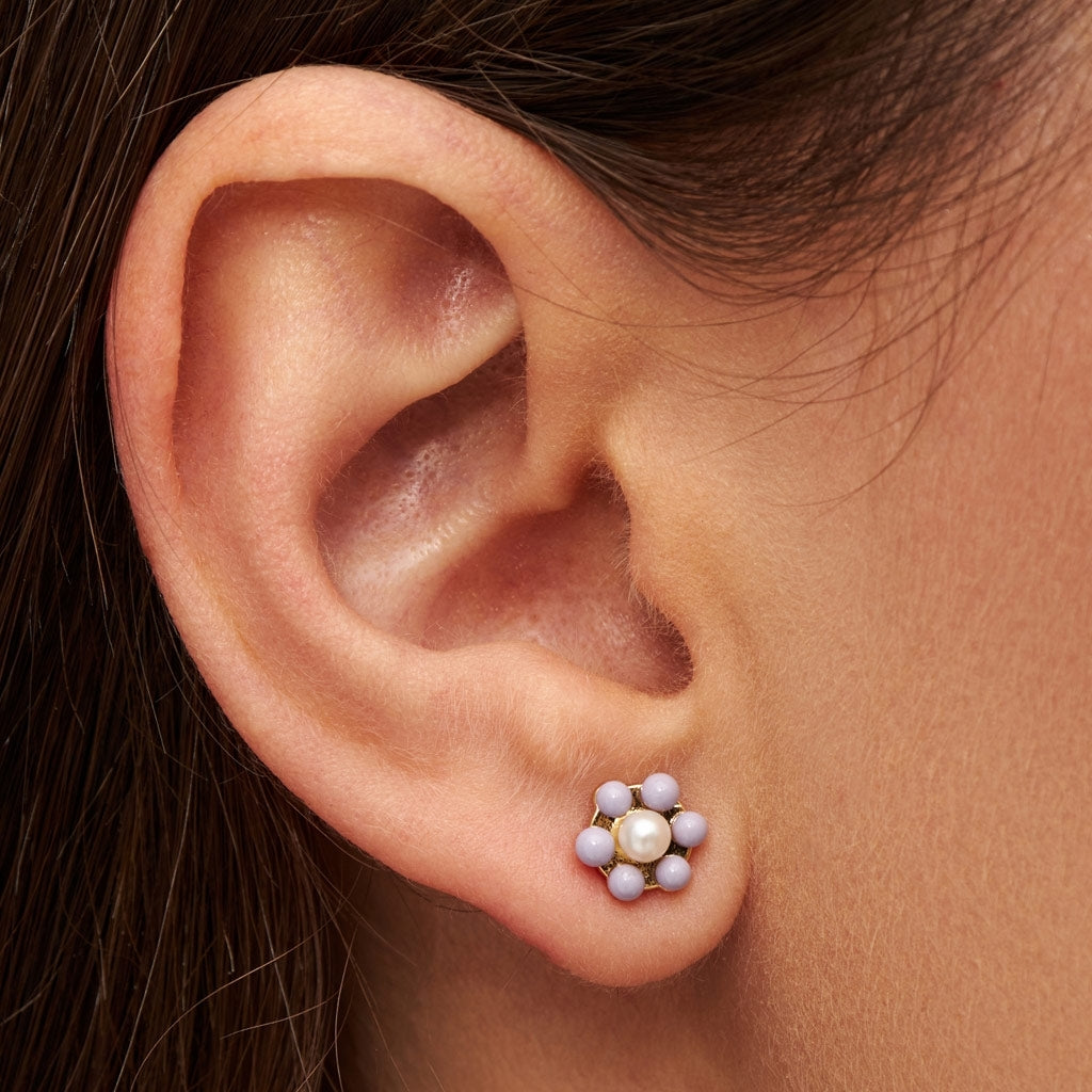 LULU Copenhagen Bouquet Purple Flower ørering 1 stk Ear stud, 1 pcs Forgyldt