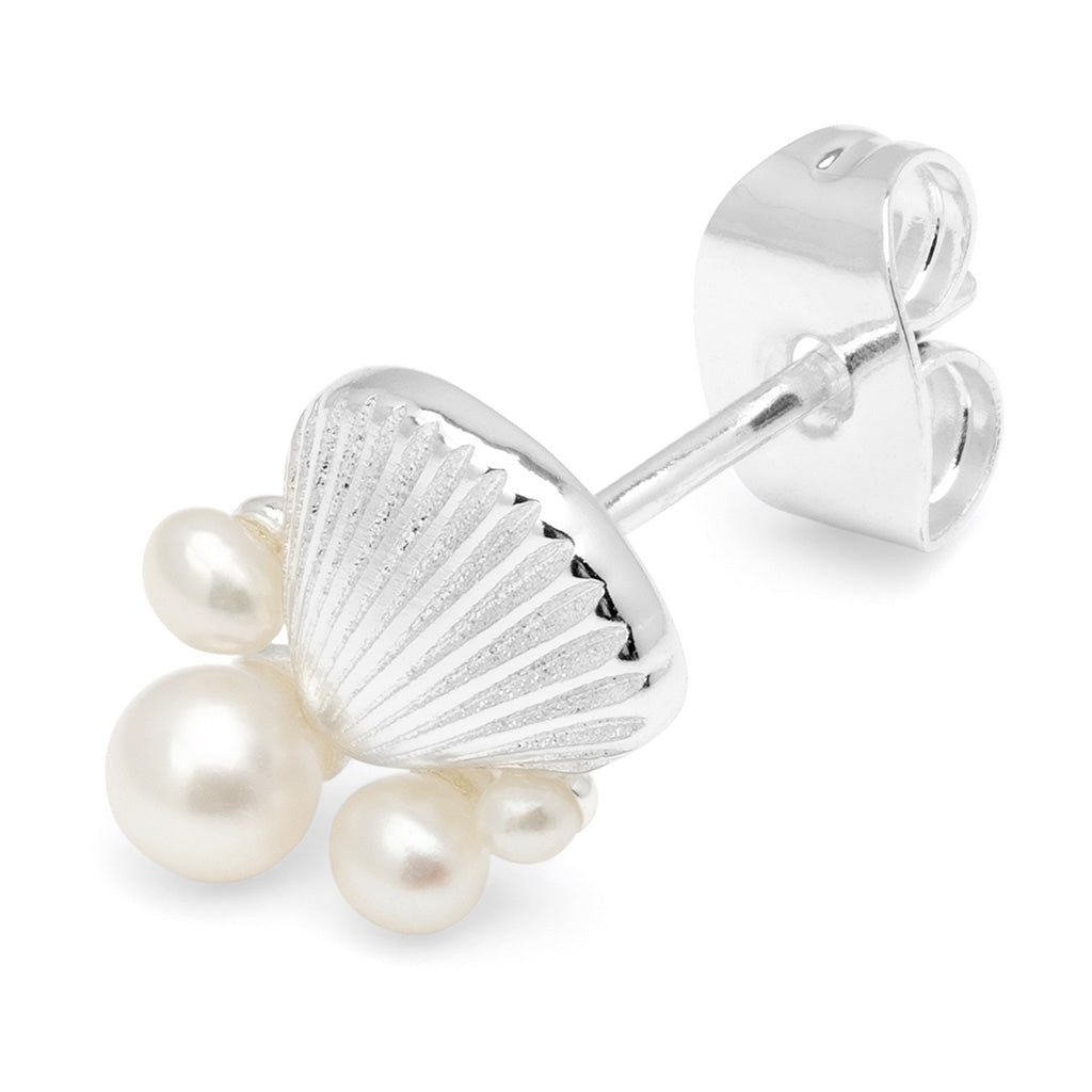 LULU Copenhagen Bouquet Shell & Pearls ørering 1 stk. Ear stud, 1 pcs Silver Plated