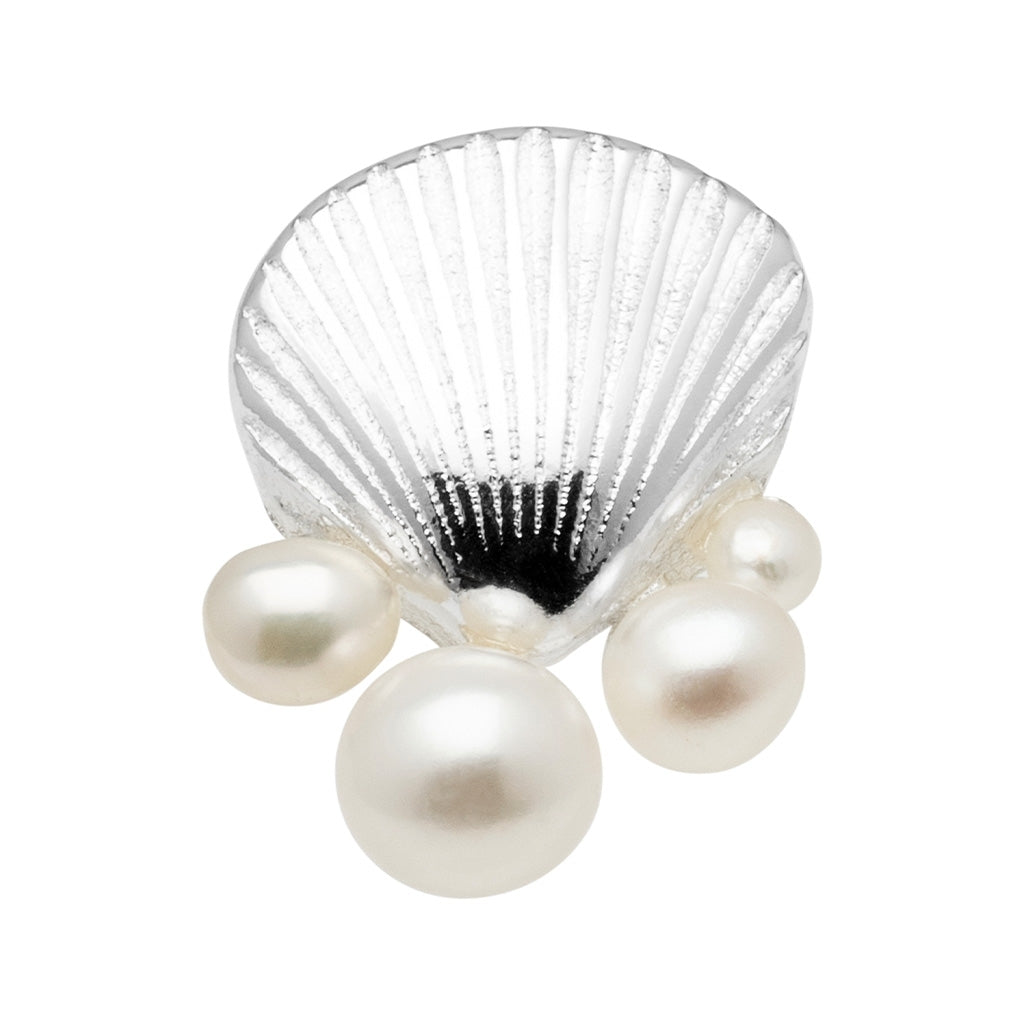 LULU Copenhagen Bouquet Shell & Pearls ørering 1 stk. Ear stud, 1 pcs Silver Plated