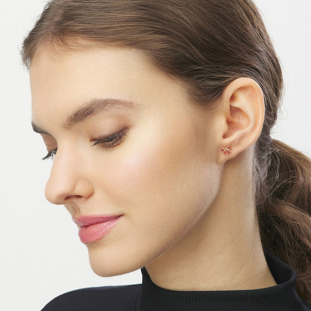 LULU Copenhagen Bow ørering 1 stk Ear stud, 1 pcs Forgyldt