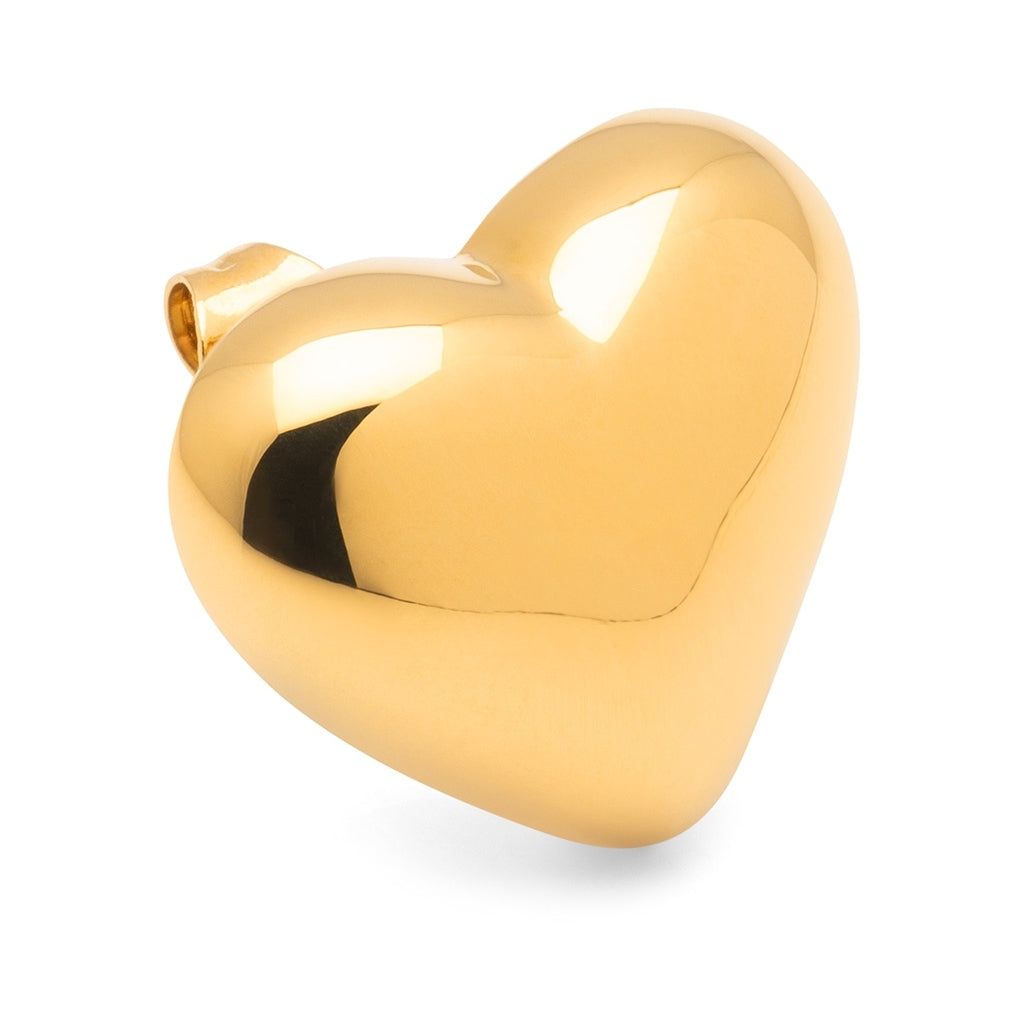 LULU Copenhagen Bubble Heart ørering 1 stk - guld belagt Ear stud, 1 pcs Forgyldt