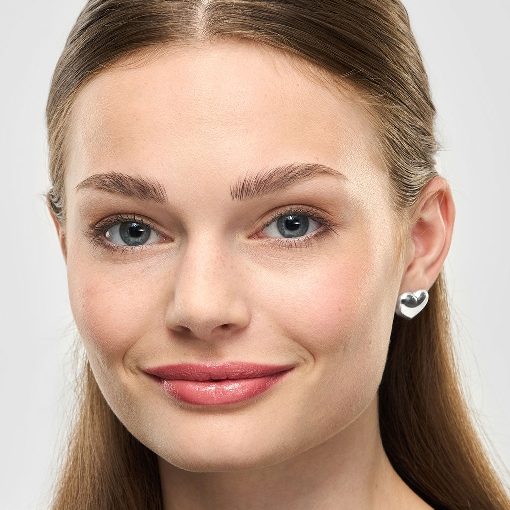 LULU Copenhagen Bubble Heart ørering 1 stk - sølv belagt Ear stud, 1 pcs Silver Plated