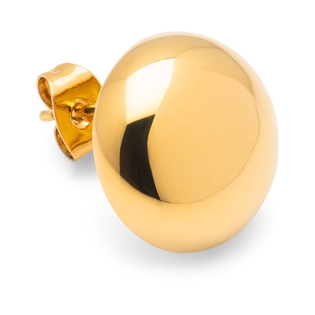 LULU Copenhagen Bubble Round ørering 1 stk - guld belagt Ear stud, 1 pcs Forgyldt
