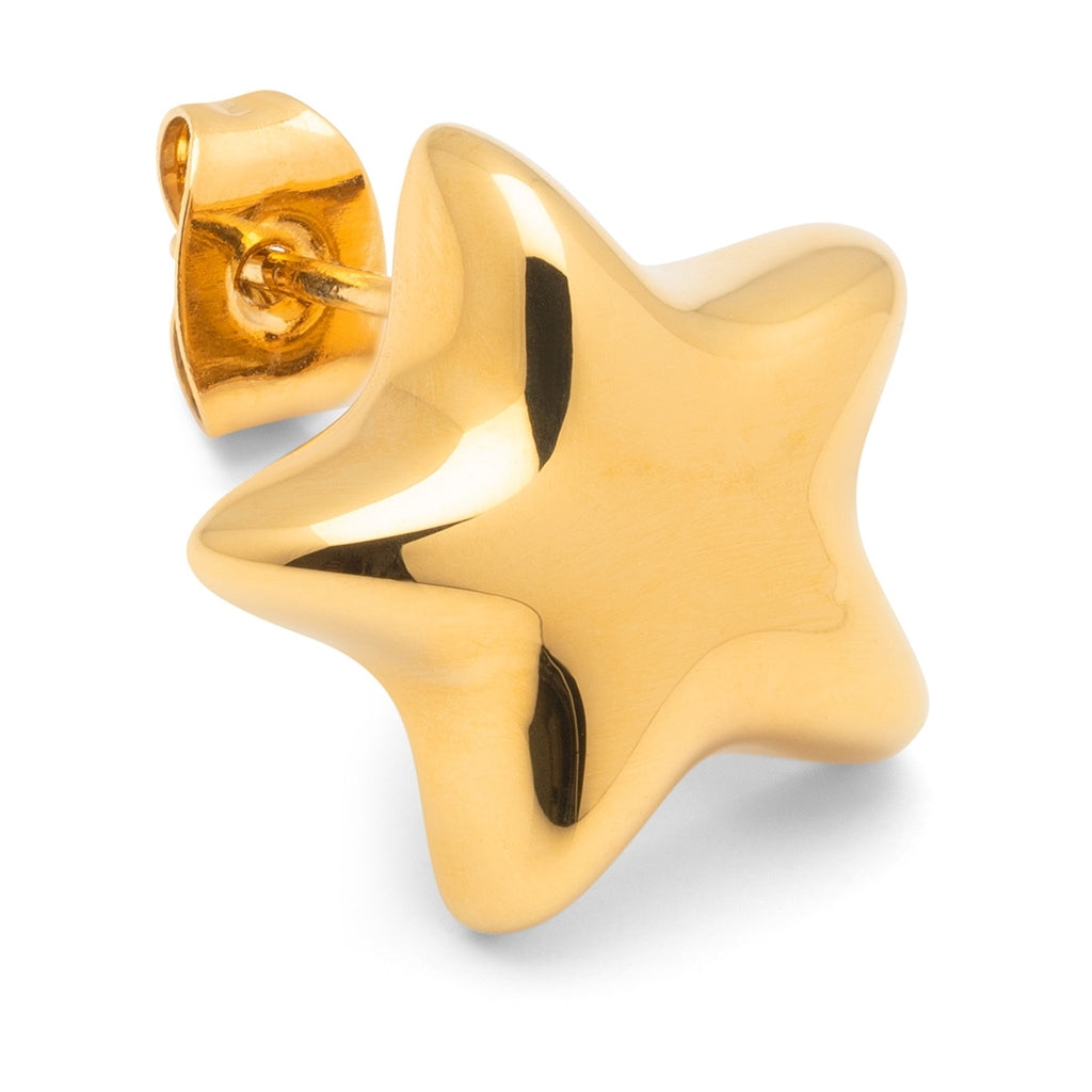 LULU Copenhagen Bubble Star ørering 1 stk - guld belagt Ear stud, 1 pcs Forgyldt