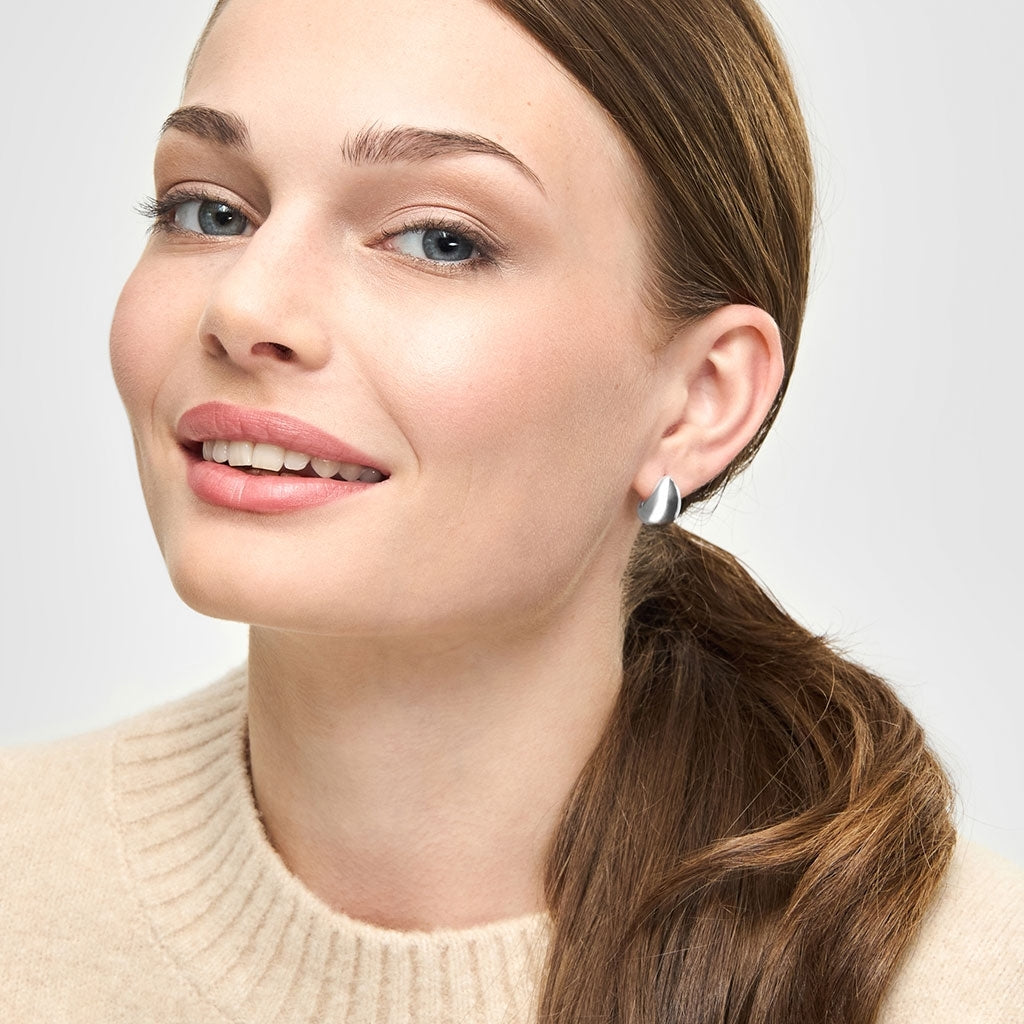 LULU Copenhagen Chunky Drop Hoops par - sølv belagt Hoops Silver Plated