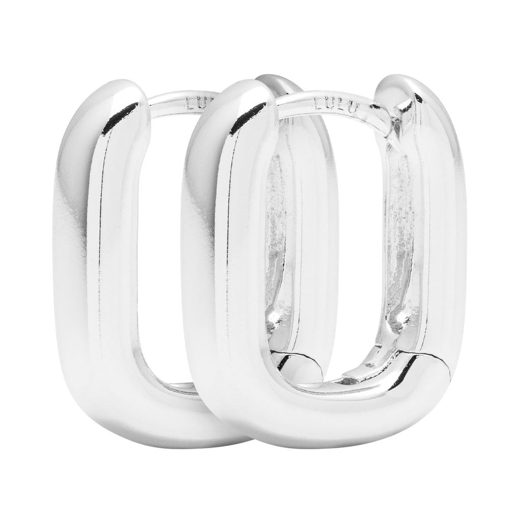 LULU Copenhagen Chunky Square Hoops par - sølv belagt Hoops Silver Plated