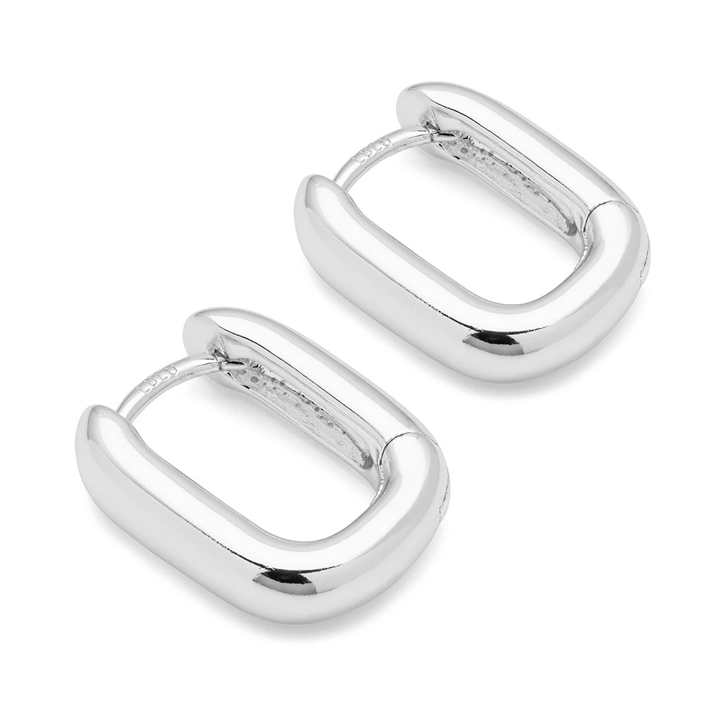 LULU Copenhagen Chunky Square Hoops par - sølv belagt Hoops Silver Plated