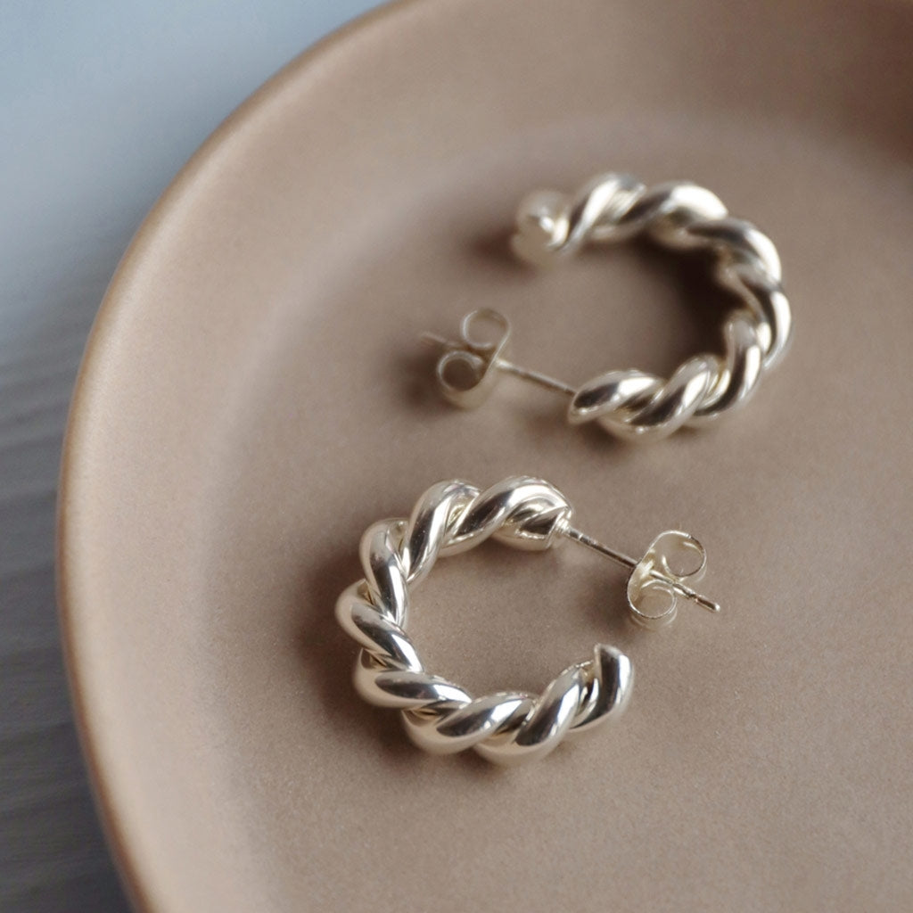 LULU Copenhagen Chunky Twisted Hoops par - sølv belagt Hoops Silver Plated