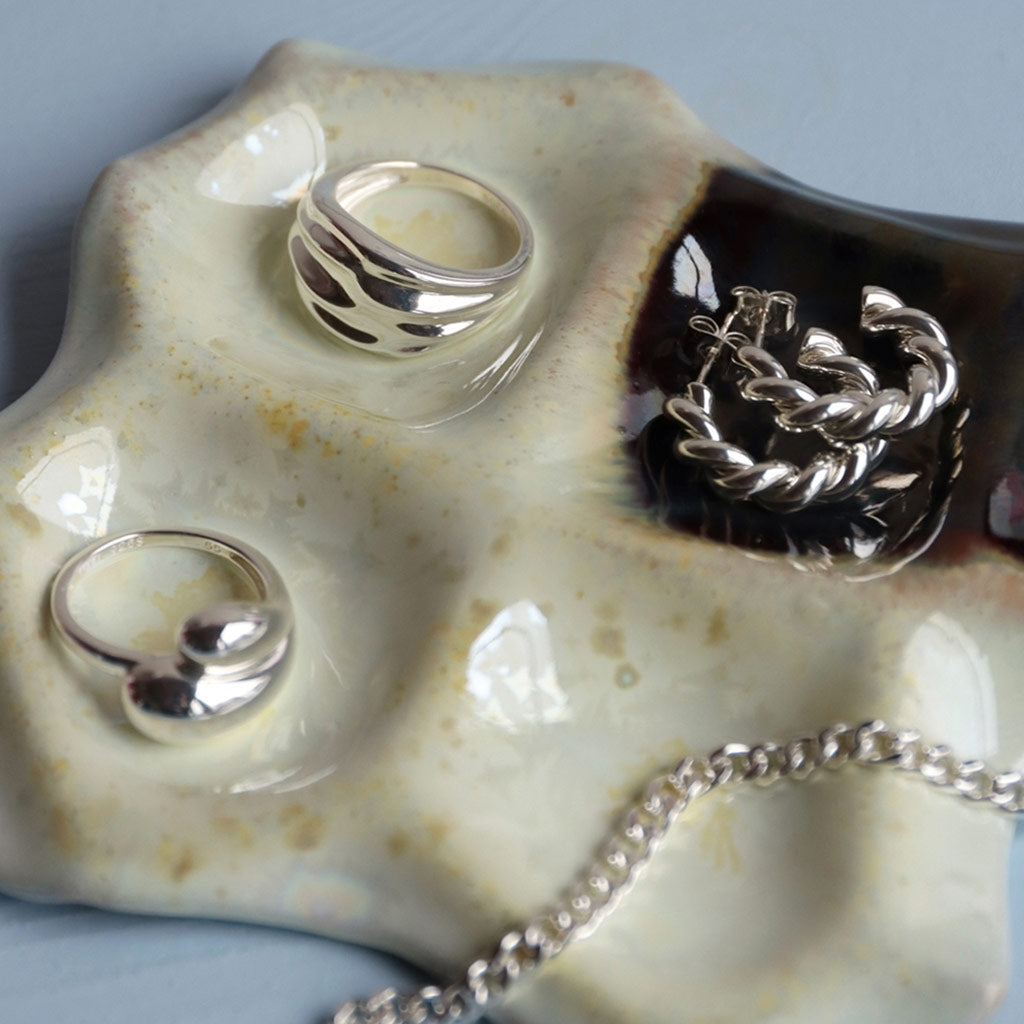 LULU Copenhagen Chunky Twisted Hoops par - sølv belagt Hoops Silver Plated