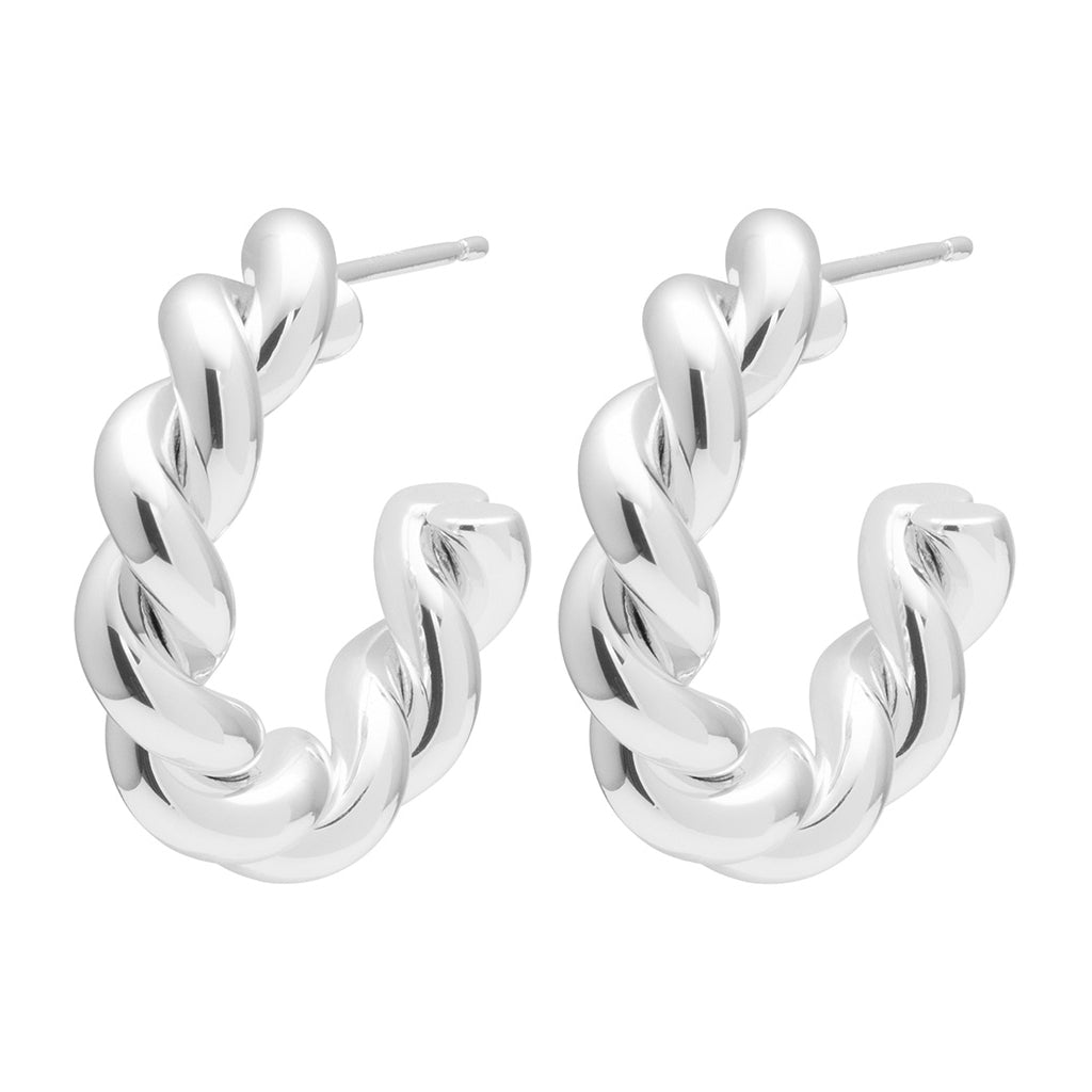 LULU Copenhagen Chunky Twisted Hoops par - sølv belagt Hoops Silver Plated
