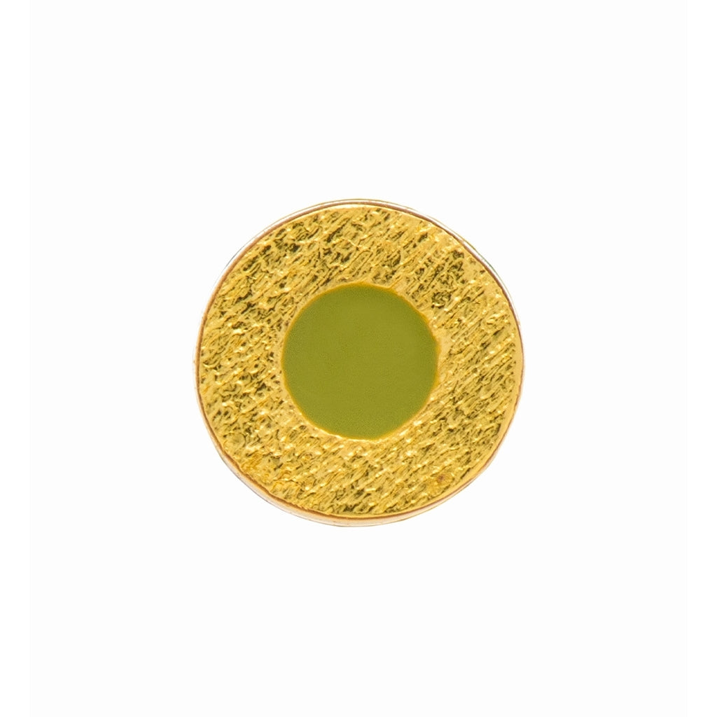 LULU Copenhagen Circle Small ørering 1 stk forgyldt Ear stud, 1 pcs Willow Green