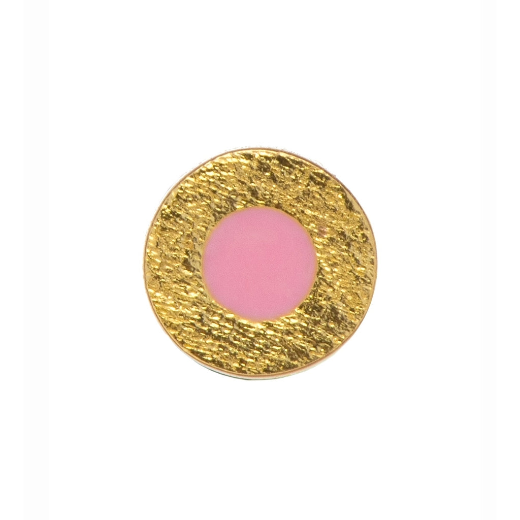 LULU Copenhagen Circle Small ørering 1 stk forgyldt Ear stud, 1 pcs Pink