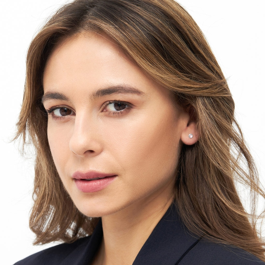 LULU Copenhagen Circle Small ørering 1 stk forsølvet Ear stud, 1 pcs Pink