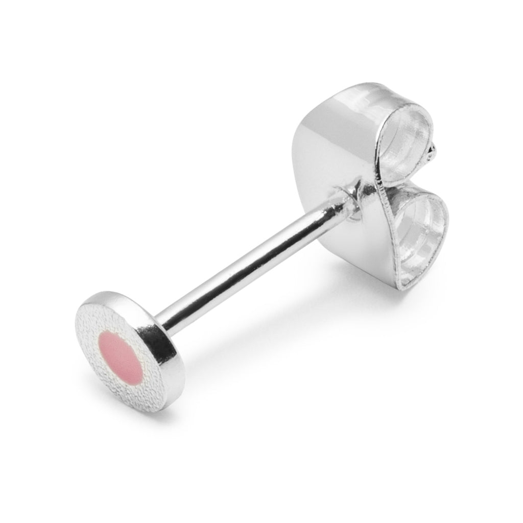 LULU Copenhagen Circle Small ørering 1 stk forsølvet Ear stud, 1 pcs Pink