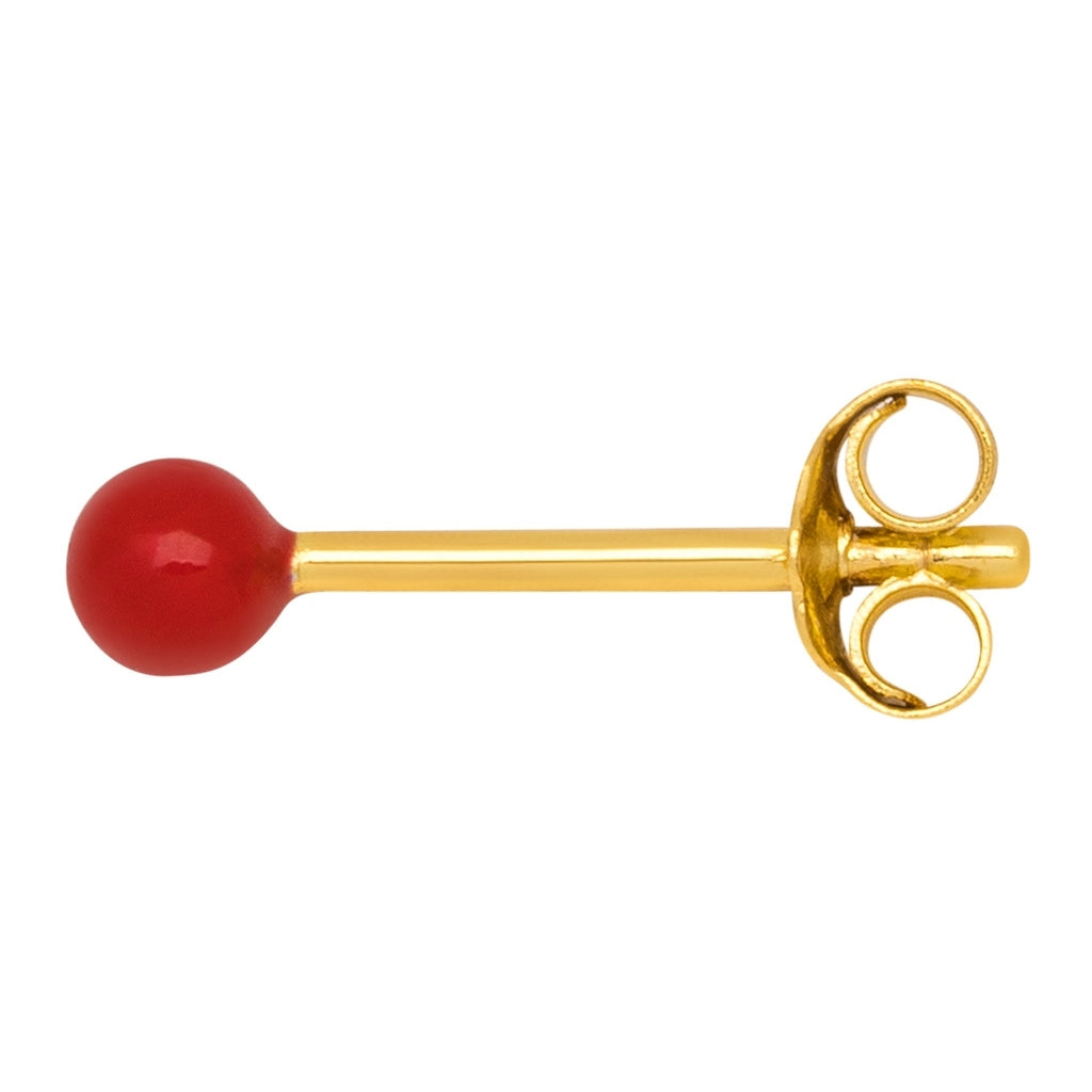 LULU Copenhagen Color Ball ørering 1 stk Ear stud, 1 pcs Passion Red