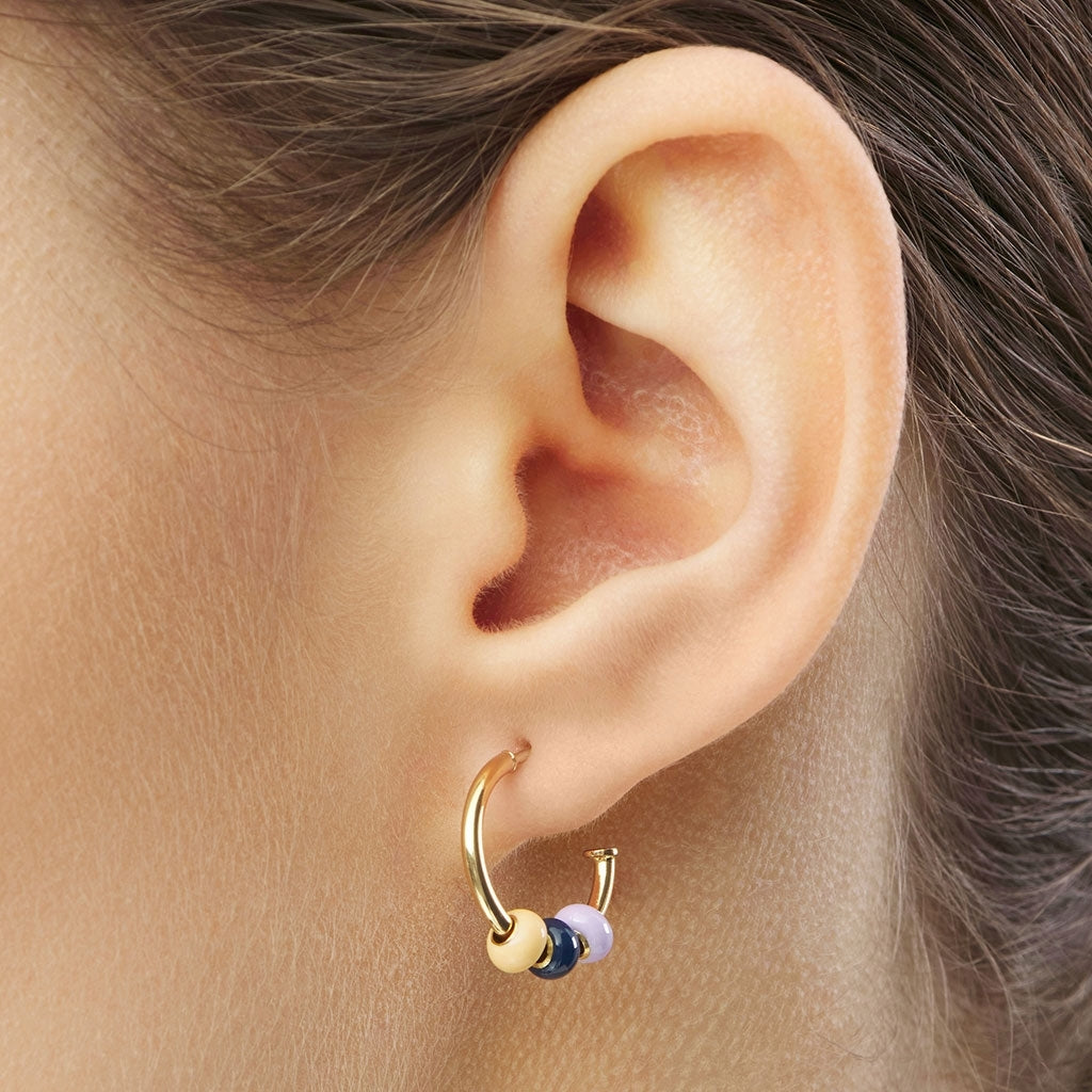 LULU Copenhagen Color Ball 3 Hoops par - Forgyldt Hoops Memories