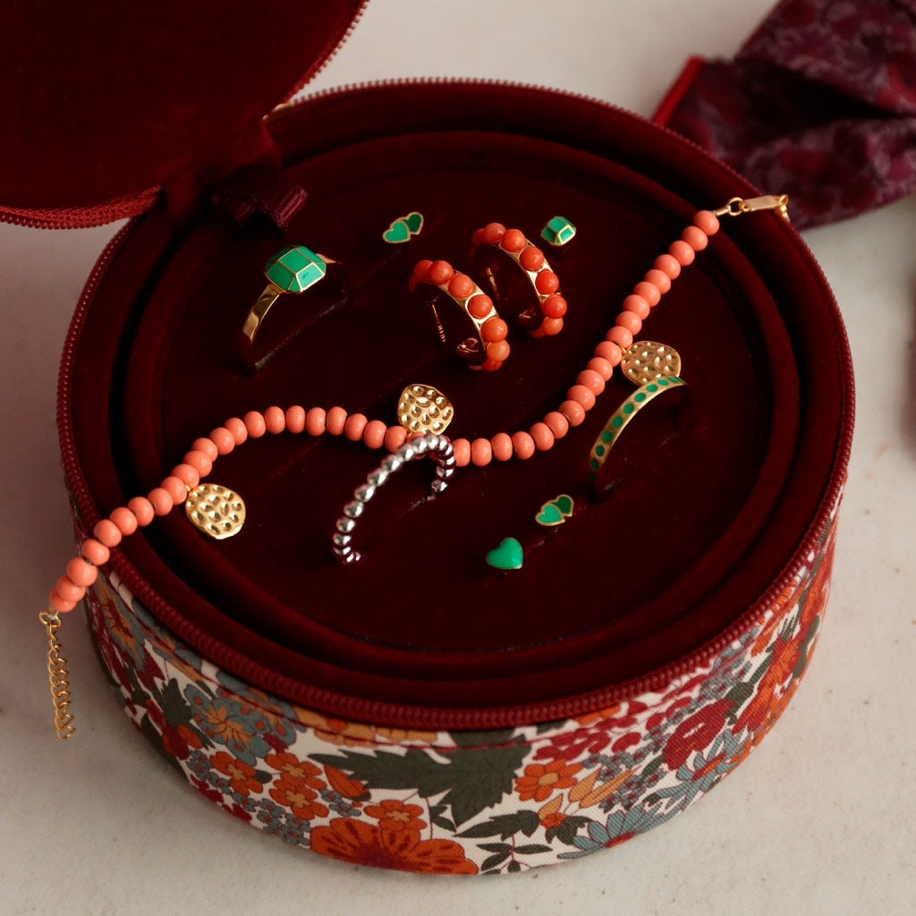 LULU Copenhagen Color Ball Armbånd Charms forgyldt Bracelets Burnt Coral