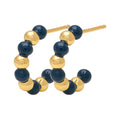 Color Ball Beads Hoops par - Gold Plated/Retro Dark Blue