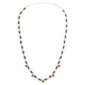 Color Ball Heart Halskæde - Soft Yellow/Retro Dark Blue