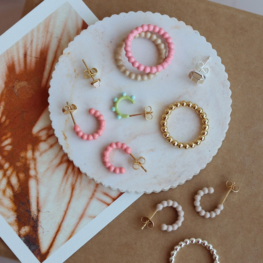 LULU Copenhagen Color Ball Hoops - Lille Par Hoops Buttercream