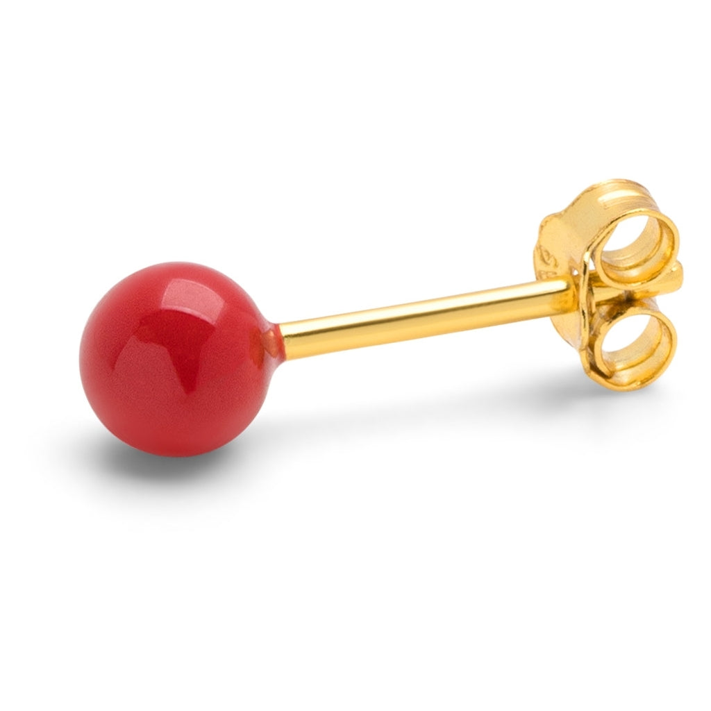 LULU Copenhagen Color Ball Medium ørering 1 stk Ear stud, 1 pcs Passion Red