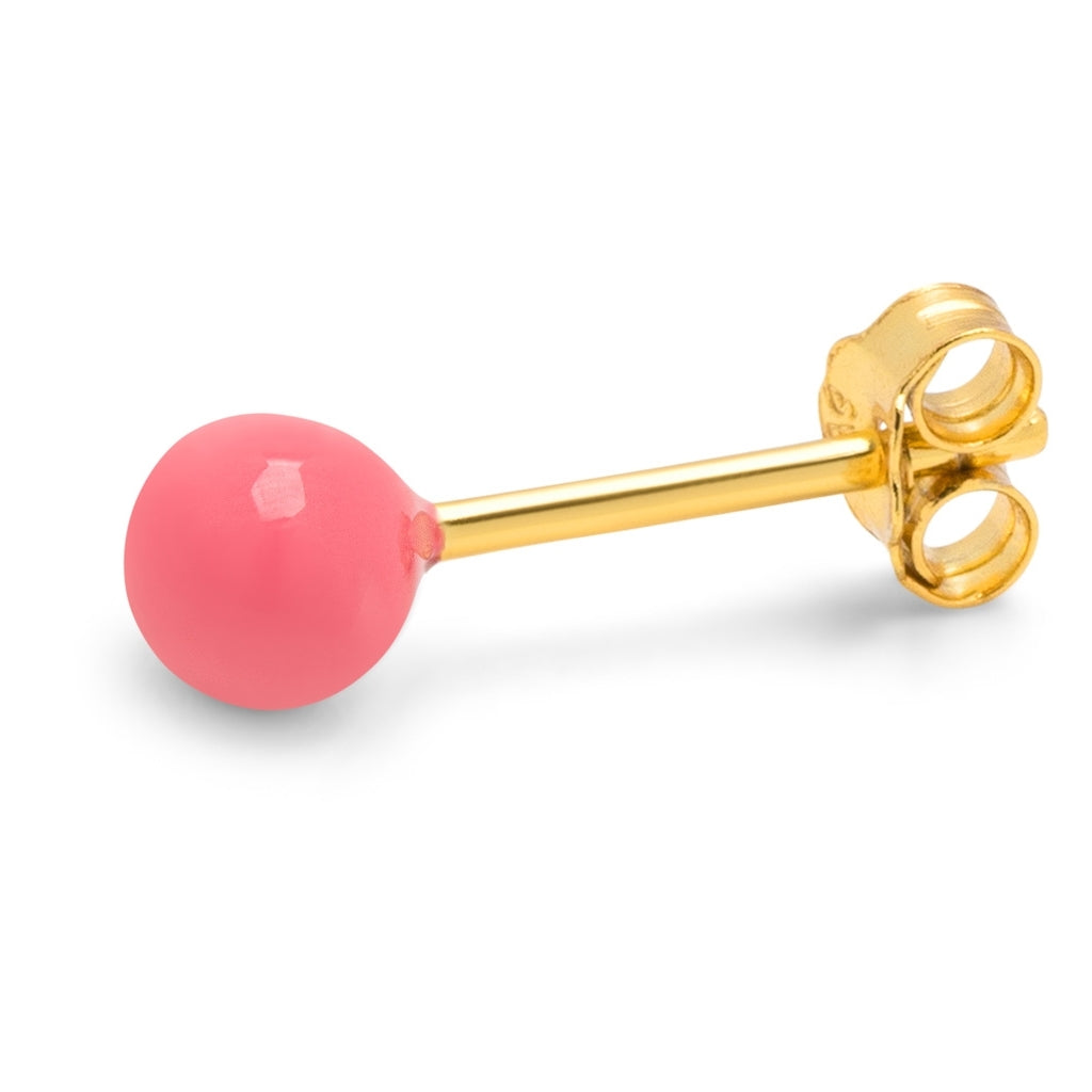 LULU Copenhagen Color Ball Medium ørering 1 stk Ear stud, 1 pcs Pink Koral