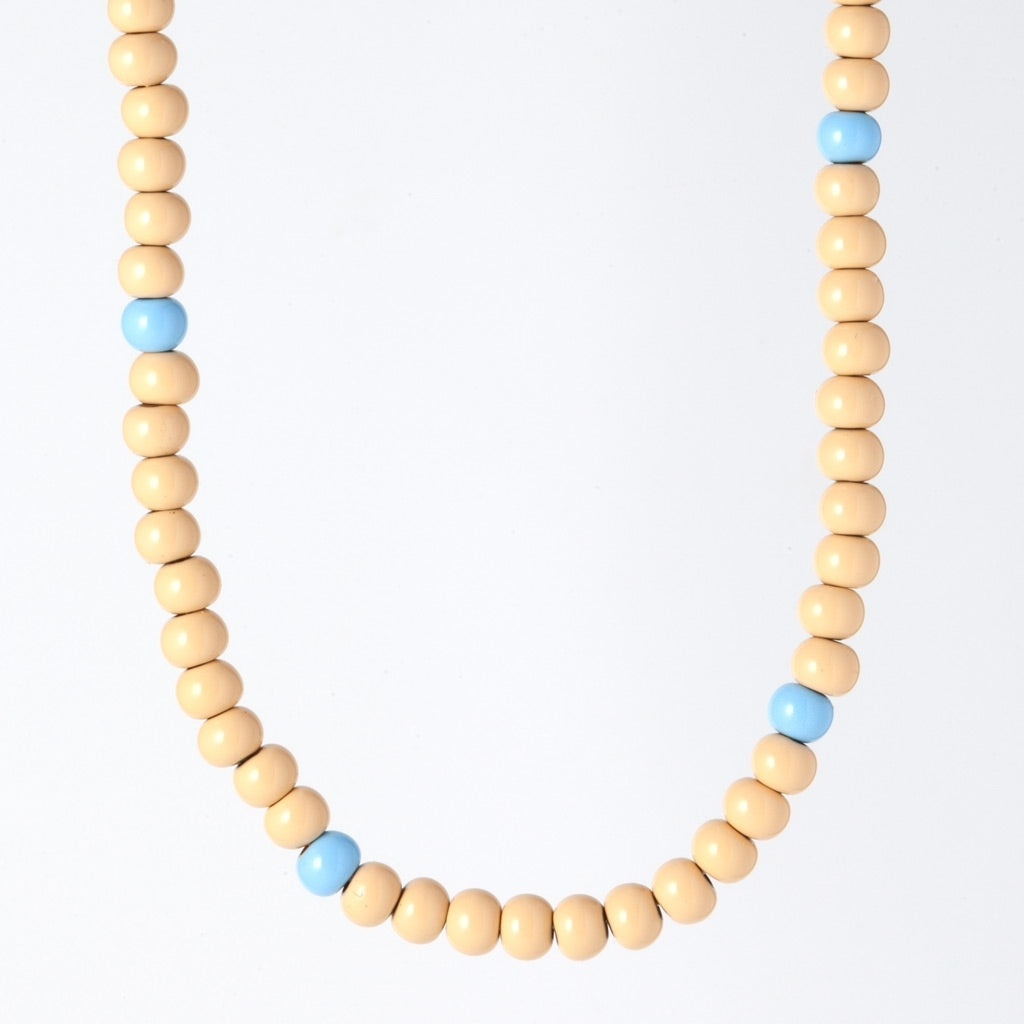 LULU Copenhagen Color Ball Halskæde kort Necklaces Buttercream/Light Blue