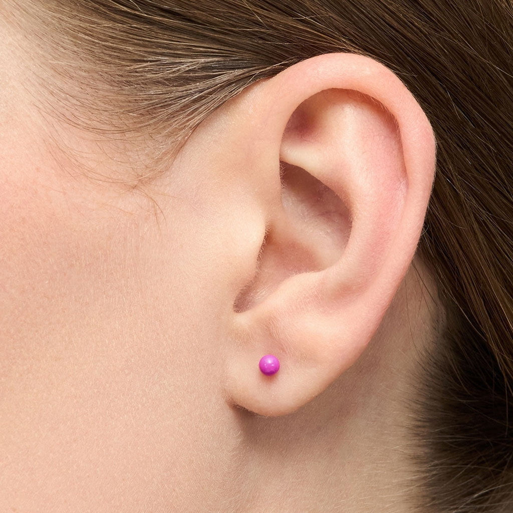 LULU Copenhagen Color Ball ørering 1 stk Ear stud, 1 pcs Electric Fuchsia Pink