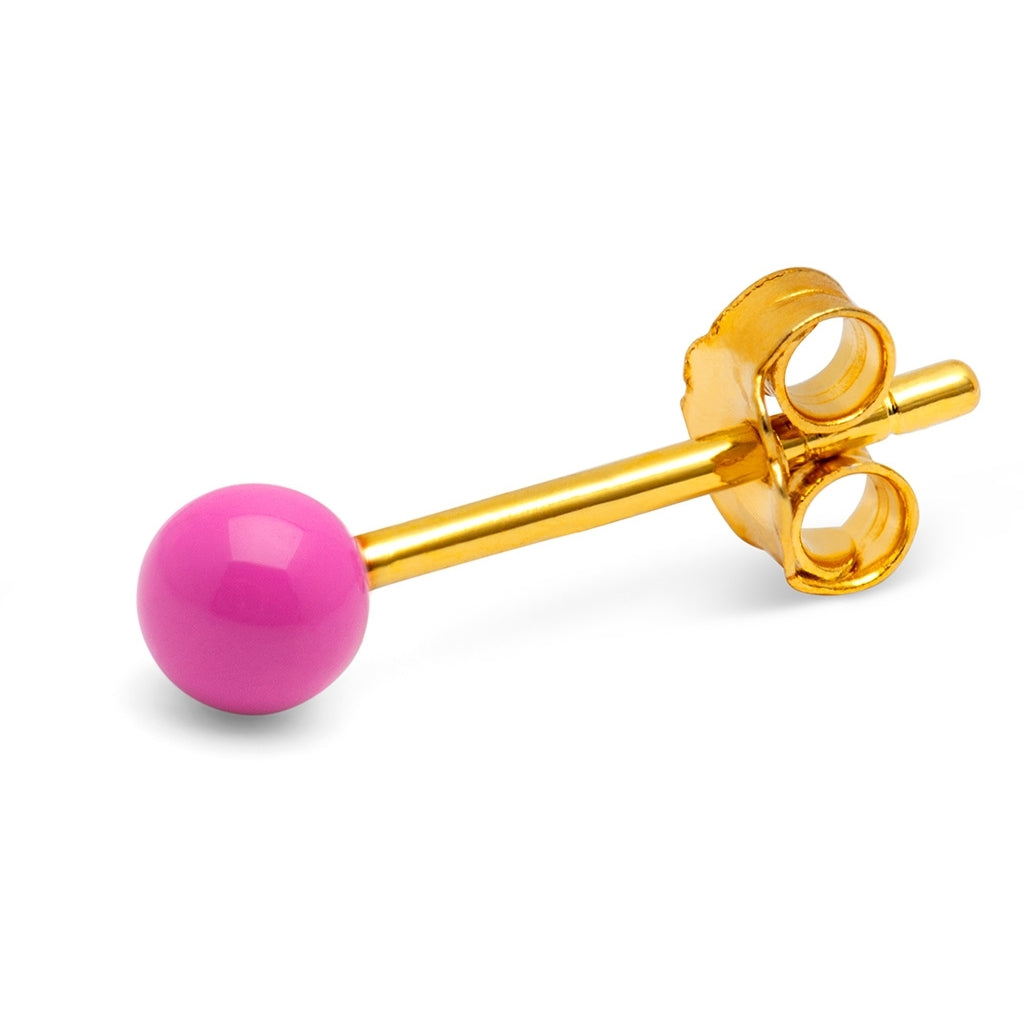 LULU Copenhagen Color Ball ørering 1 stk Ear stud, 1 pcs Electric Fuchsia Pink