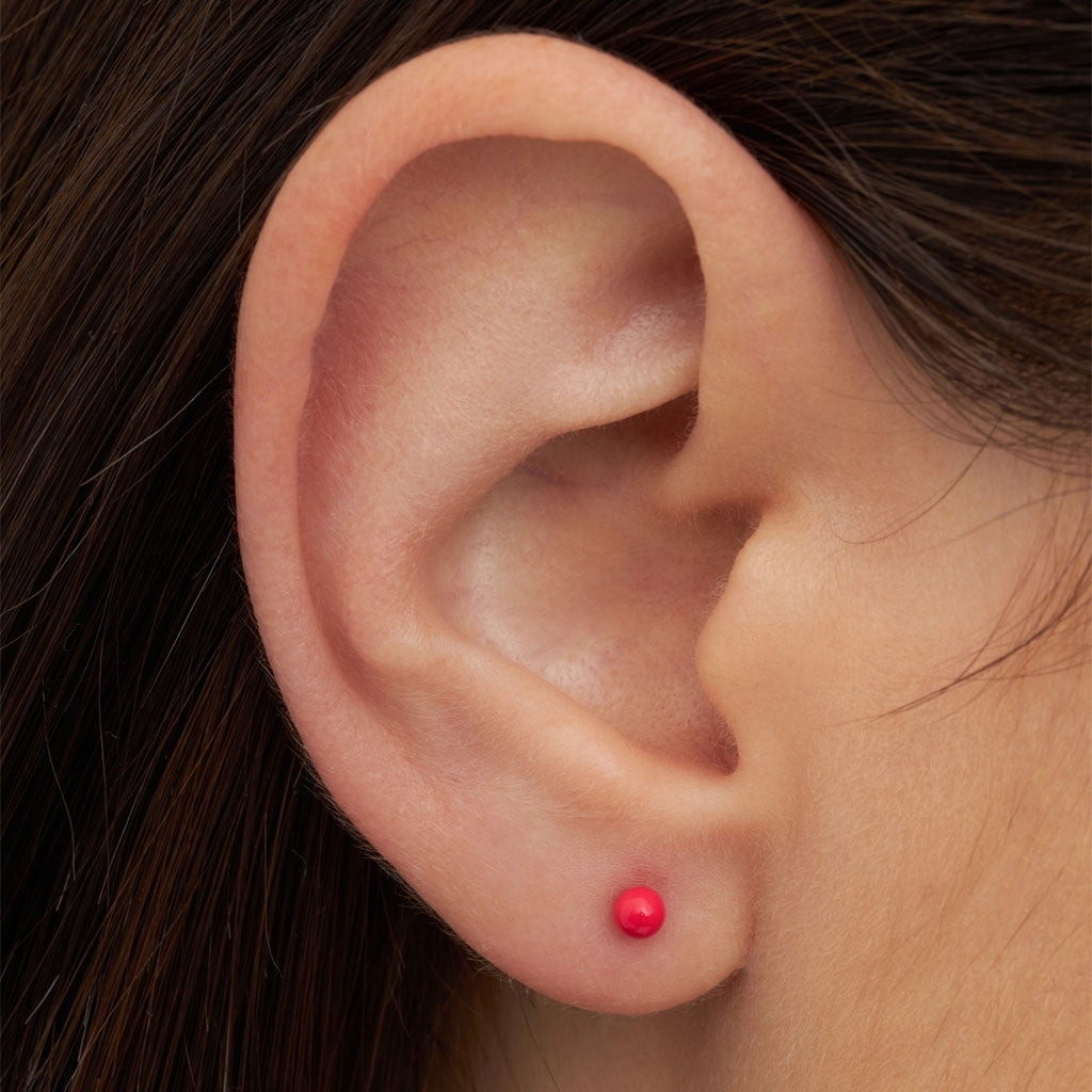 LULU Copenhagen Color Ball ørering 1 stk Ear stud, 1 pcs Hot Coral