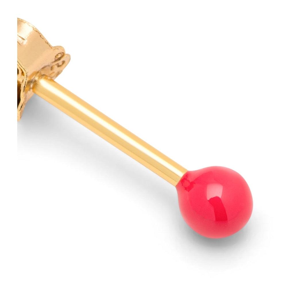 LULU Copenhagen Color Ball ørering 1 stk Ear stud, 1 pcs Hot Coral