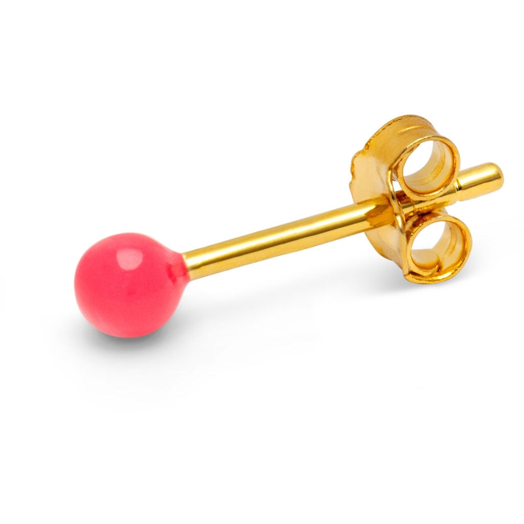 LULU Copenhagen Color Ball ørering 1 stk Ear stud, 1 pcs Hot Coral