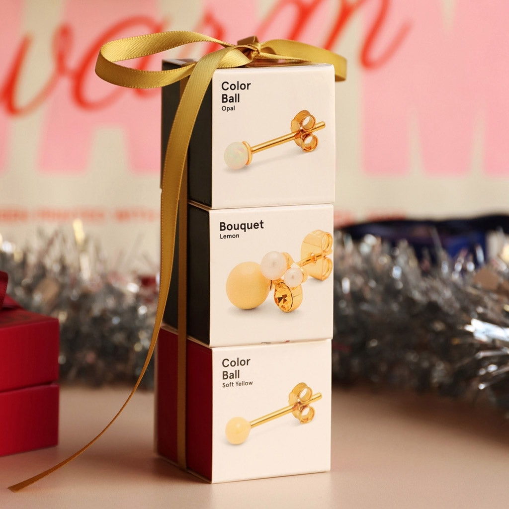 LULU Copenhagen Color Ball ørering 1 stk Ear stud, 1 pcs Soft Yellow