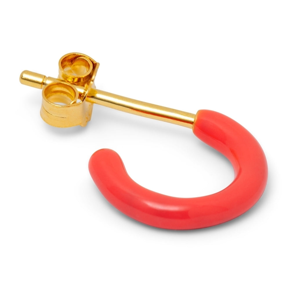 LULU Copenhagen Color Hoop 1 pcs - Box Ear stud, 1 pcs Koral