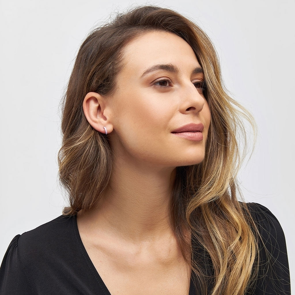 LULU Copenhagen Color Hoop 1 pcs - Box Ear stud, 1 pcs Lilla