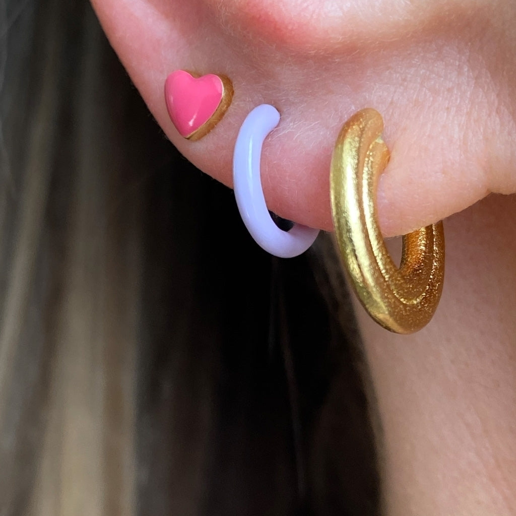 LULU Copenhagen Color Hoop 1 pcs - Box Ear stud, 1 pcs Lilla