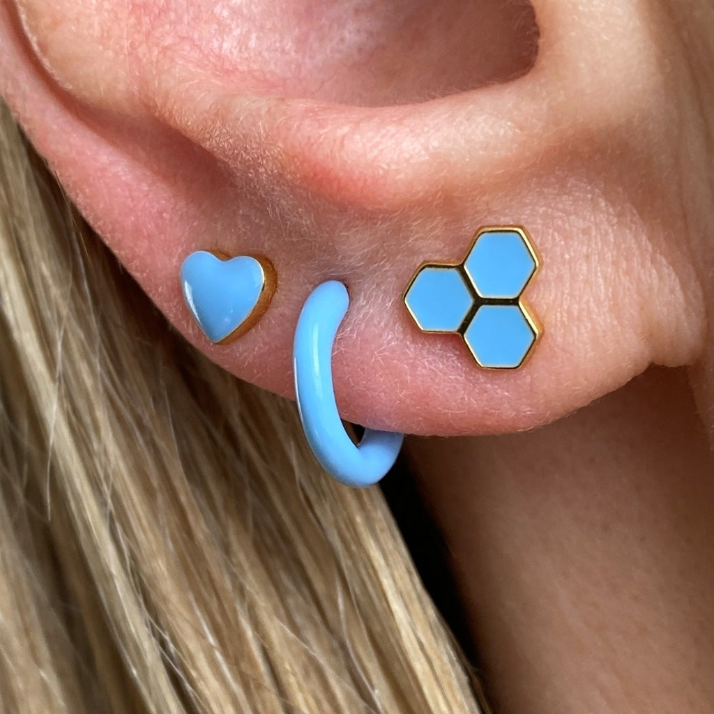 LULU Copenhagen Color Hoop 1 pcs - Box Ear stud, 1 pcs Lyseblå