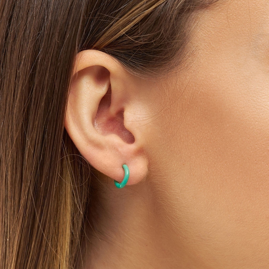 LULU Copenhagen Color Hoop 1 pcs - Box Ear stud, 1 pcs Lysegrøn