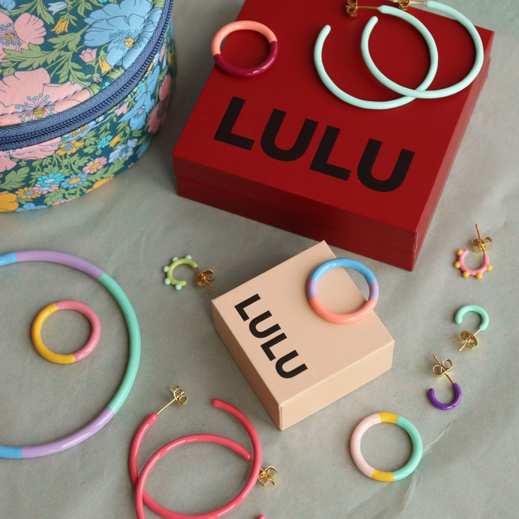 LULU Copenhagen Color Hoop Dot 1 stk Hoops Mint - Silk Light Green