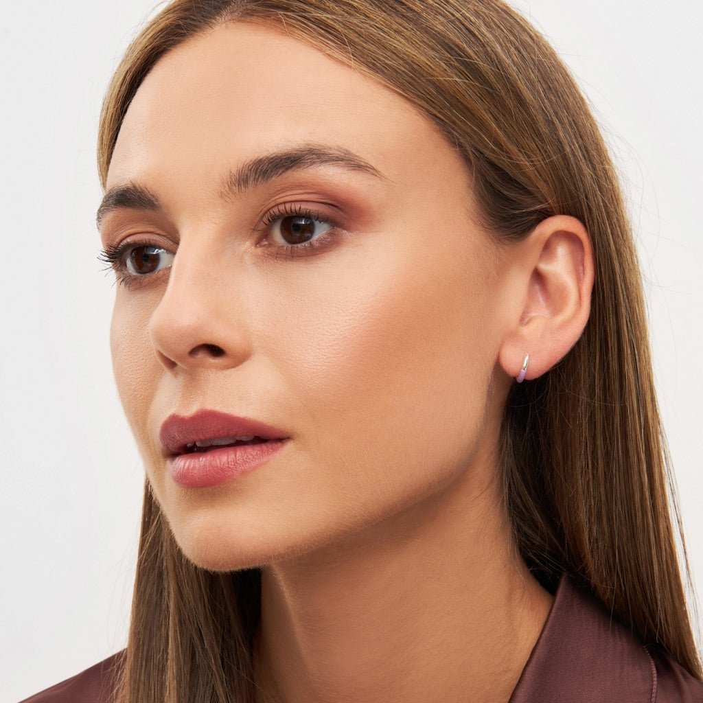 LULU Copenhagen Color Hoop Half Dip 1 stk forsølvet Hoops Lilla