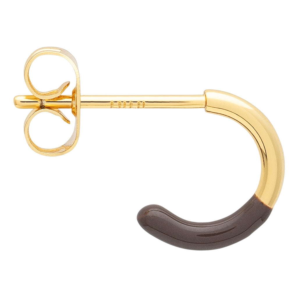 LULU Copenhagen Color Hoop Half Dip 1 stk forgyldt Hoops Cocoa Powder