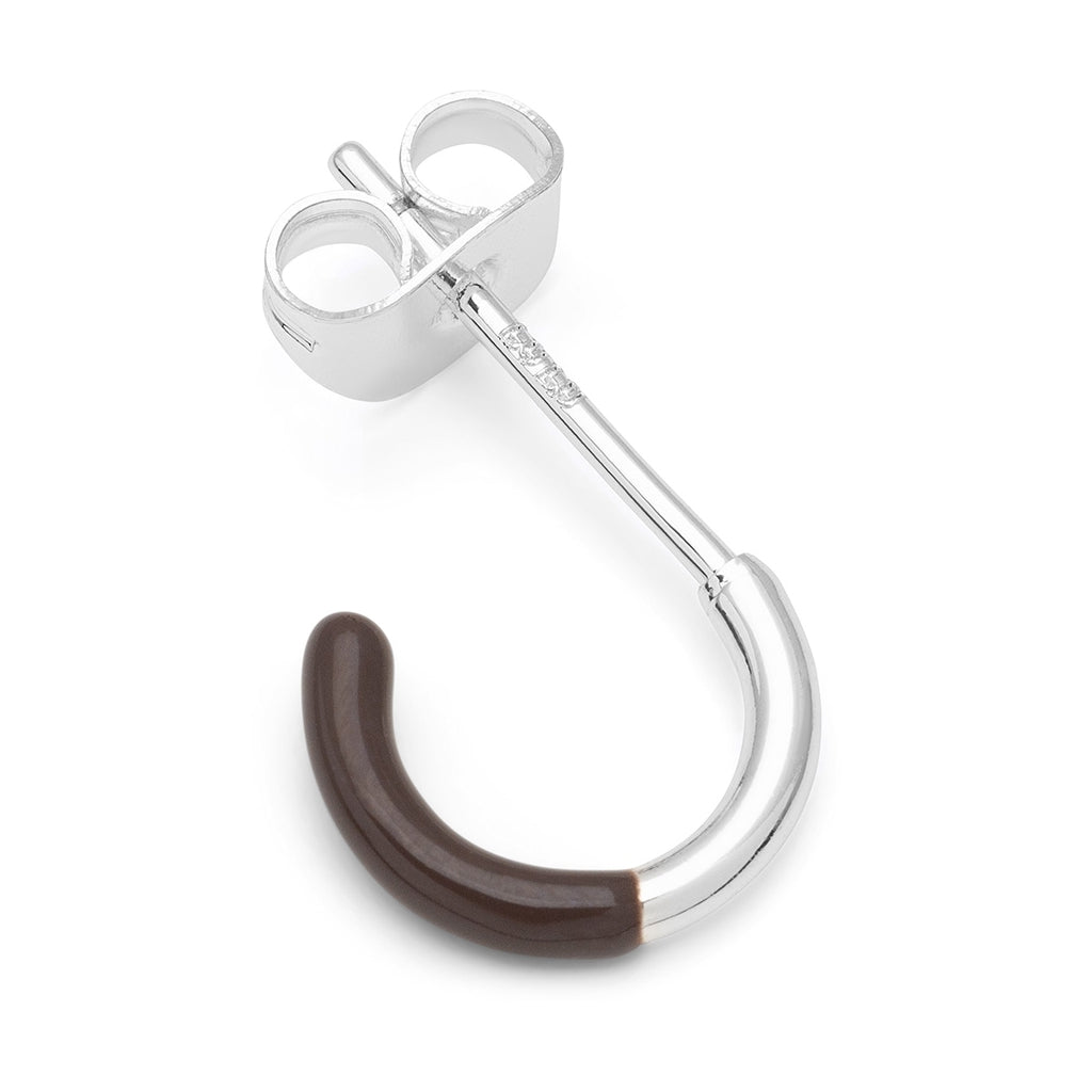 LULU Copenhagen Color Hoop Half Dip 1 stk forsølvet Hoops Cocoa Powder