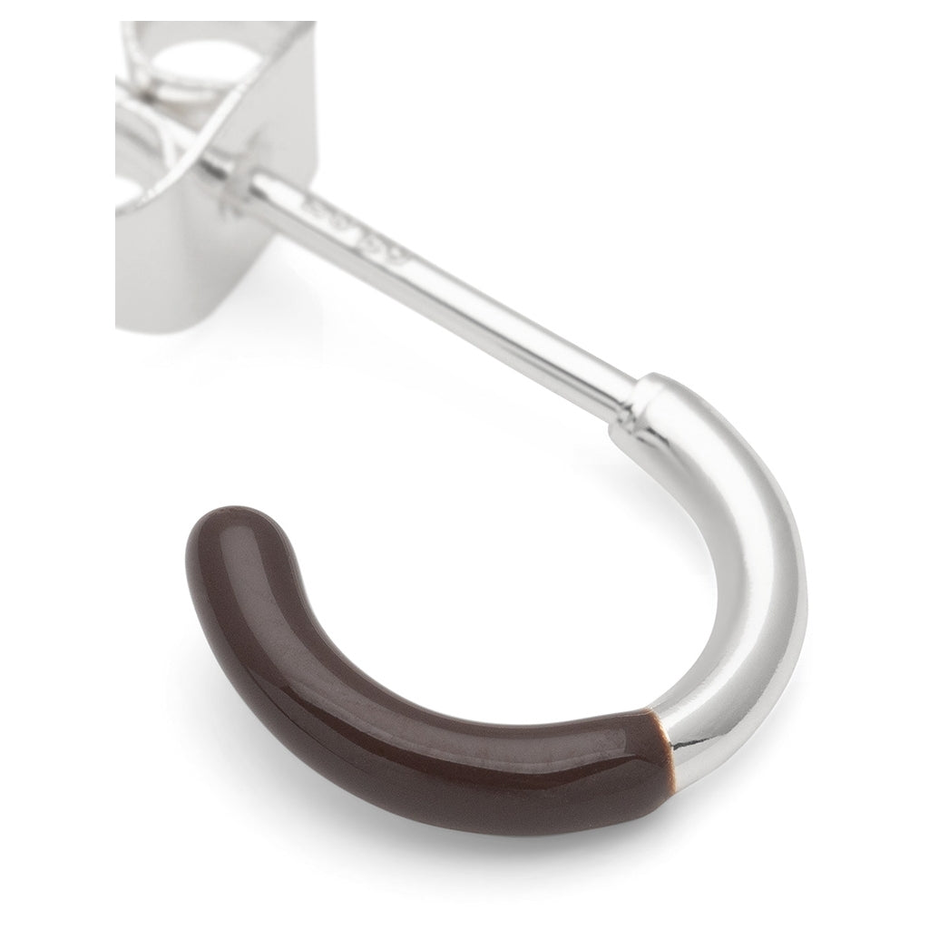 LULU Copenhagen Color Hoop Half Dip 1 stk forsølvet Hoops Cocoa Powder